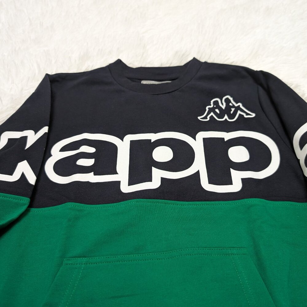 Kappa Unisex Crew Neck Green Pullover Loopknit with logo Sweatshirt for 7Yr NWOT - Picture 5 of 7